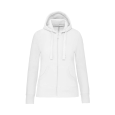 KARIBAN Női cipzáros kapucnis pulóver, Kariban KA464, White-S