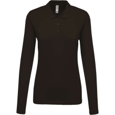 KARIBAN Női galléros hosszú ujjú piké póló, Kariban KA257, Dark Grey-XS női póló