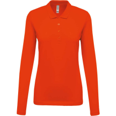 KARIBAN Női galléros hosszú ujjú piké póló, Kariban KA257, Orange-3XL
