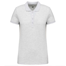 KARIBAN Női galléros piké póló, rövid ujjú, Kariban KA255, Ash Heather-M