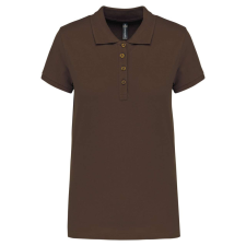 KARIBAN Női galléros piké póló, rövid ujjú, Kariban KA255, Chocolate-XS női póló