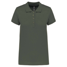 KARIBAN Női galléros piké póló, rövid ujjú, Kariban KA255, Dark Khaki-M