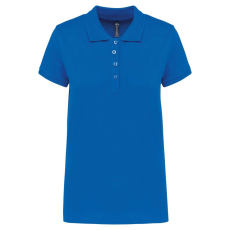 KARIBAN Női galléros piké póló, rövid ujjú, Kariban KA255, Light Royal Blue-M