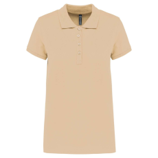 KARIBAN Női galléros piké póló, rövid ujjú, Kariban KA255, Light Sand-3XL