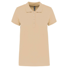 KARIBAN Női galléros piké póló, rövid ujjú, Kariban KA255, Light Sand-XS női póló
