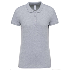 KARIBAN Női galléros piké póló, rövid ujjú, Kariban KA255, Oxford Grey-XS