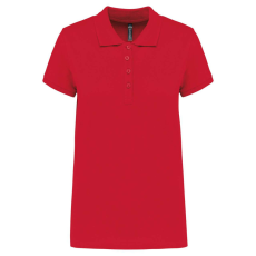 KARIBAN Női galléros piké póló, rövid ujjú, Kariban KA255, Red-2XL