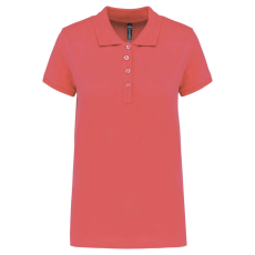 KARIBAN Női galléros piké póló, rövid ujjú, Kariban KA255, True Coral-XL
