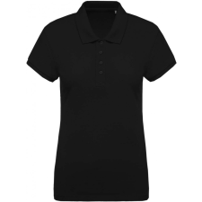 KARIBAN Női galléros póló Kariban KA210 Ladies’ Organic piqué Short-Sleeved polo Shirt -S, Black női póló