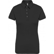 KARIBAN Női galléros rövid ujjú jersey póló, Kariban KA263, Black-L női póló