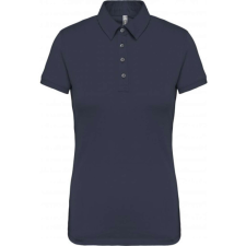 KARIBAN Női galléros rövid ujjú jersey póló, Kariban KA263, Navy-XS női póló