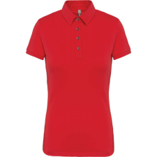 KARIBAN Női galléros rövid ujjú jersey póló, Kariban KA263, Red-M női póló