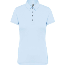 KARIBAN Női galléros rövid ujjú jersey póló, Kariban KA263, Sky Blue-M