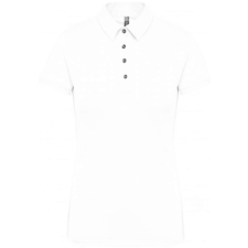 KARIBAN Női galléros rövid ujjú jersey póló, Kariban KA263, White-L női póló