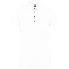 KARIBAN Női galléros rövid ujjú jersey póló, Kariban KA263, White-XL