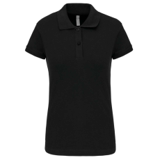 KARIBAN Női galléros sztreccs piké póló, Kariban KA240, Black-M