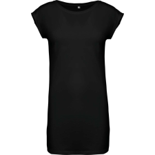 KARIBAN Női hosszú pólóruha, rövid ujjú, Kariban KA388, Black-L/XL női póló