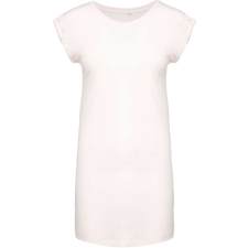 KARIBAN Női hosszú pólóruha, rövid ujjú, Kariban KA388, Off White-S/M női póló
