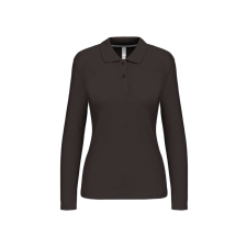 KARIBAN Női hosszú ujjú galléros piké póló, Kariban KA244, Dark Grey-2XL női póló
