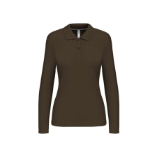 KARIBAN Női hosszú ujjú galléros piké póló, Kariban KA244, Dark Khaki-L női póló