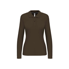 KARIBAN Női hosszú ujjú galléros piké póló, Kariban KA244, Dark Khaki-S