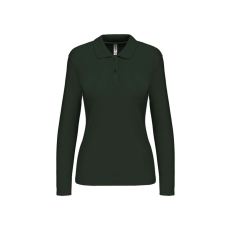 KARIBAN Női hosszú ujjú galléros piké póló, Kariban KA244, Forest Green-S