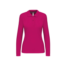 KARIBAN Női hosszú ujjú galléros piké póló, Kariban KA244, Fuchsia-2XL