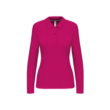 KARIBAN Női hosszú ujjú galléros piké póló, Kariban KA244, Fuchsia-3XL női póló