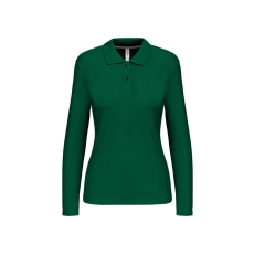 KARIBAN Női hosszú ujjú galléros piké póló, Kariban KA244, Kelly Green-2XL