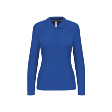 KARIBAN Női hosszú ujjú galléros piké póló, Kariban KA244, Light Royal Blue-S női póló