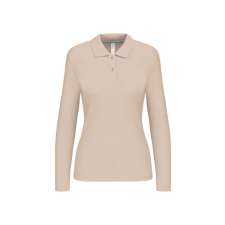 KARIBAN Női hosszú ujjú galléros piké póló, Kariban KA244, Light Sand-2XL női póló