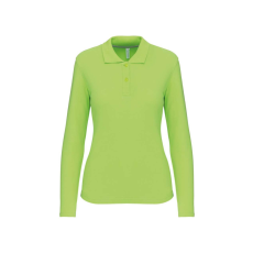 KARIBAN Női hosszú ujjú galléros piké póló, Kariban KA244, Lime-2XL