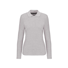 KARIBAN Női hosszú ujjú galléros piké póló, Kariban KA244, Oxford Grey-L