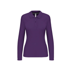 KARIBAN Női hosszú ujjú galléros piké póló, Kariban KA244, Purple-M