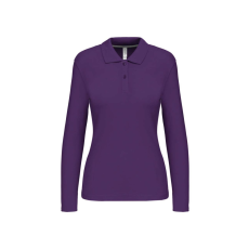 KARIBAN Női hosszú ujjú galléros piké póló, Kariban KA244, Purple-XL