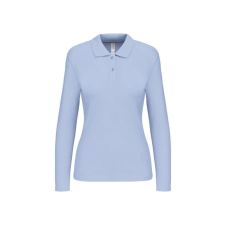 KARIBAN Női hosszú ujjú galléros piké póló, Kariban KA244, Sky Blue-3XL női póló