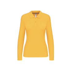 KARIBAN Női hosszú ujjú galléros piké póló, Kariban KA244, Yellow-XL