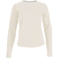 KARIBAN Női hosszú ujjú kereknyakú pamut póló, Kariban KA383, Light Sand-XL