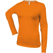 KARIBAN Női hosszú ujjú kereknyakú pamut póló, Kariban KA383, Orange-2XL női póló