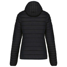 KARIBAN Női kapucnis bélelt meleg és ultrakönnyű kabát , Kariban KA6111, Black-S női dzseki, kabát