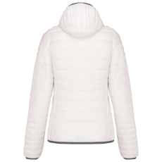 KARIBAN Női kapucnis bélelt meleg és ultrakönnyű kabát , Kariban KA6111, White-XL