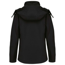 KARIBAN Női kapucnis softshell dzseki, Kariban KA414, Black-S
