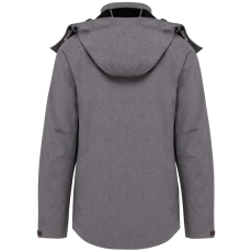 KARIBAN Női kapucnis softshell dzseki, Kariban KA414, Marl Grey-4XL