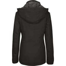 KARIBAN Női levehető kapucnis bélelt kabát, Kariban KA6108, Black-XS női dzseki, kabát