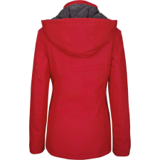 KARIBAN Női levehető kapucnis bélelt kabát, Kariban KA6108, Red-M női dzseki, kabát