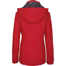 KARIBAN Női levehető kapucnis bélelt kabát, Kariban KA6108, Red-XL