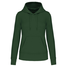 KARIBAN Női organikus kapucnis pulóver KA4028, Forest Green-XS női pulóver, kardigán