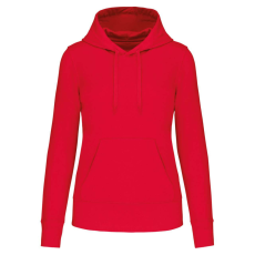 KARIBAN Női organikus kapucnis pulóver KA4028, Red-XS