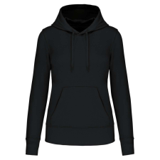 KARIBAN Női organikus kapucnis pulóver, Kariban KA4028, Black-S női pulóver, kardigán