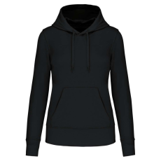 KARIBAN Női organikus kapucnis pulóver, Kariban KA4028, Black-XL